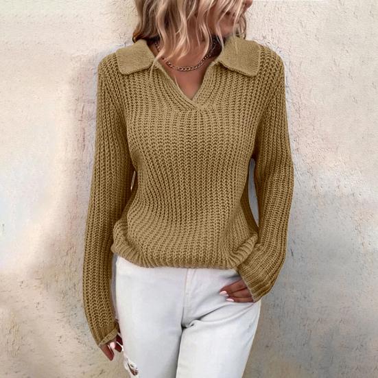 Mae | Women's V-Neck Collared Sweater - Image 5