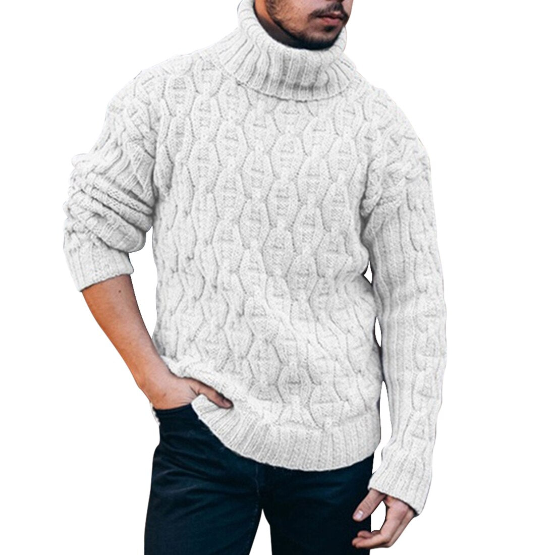 Lionel | Men's Turtleneck Cable Knit Sweater - Image 2