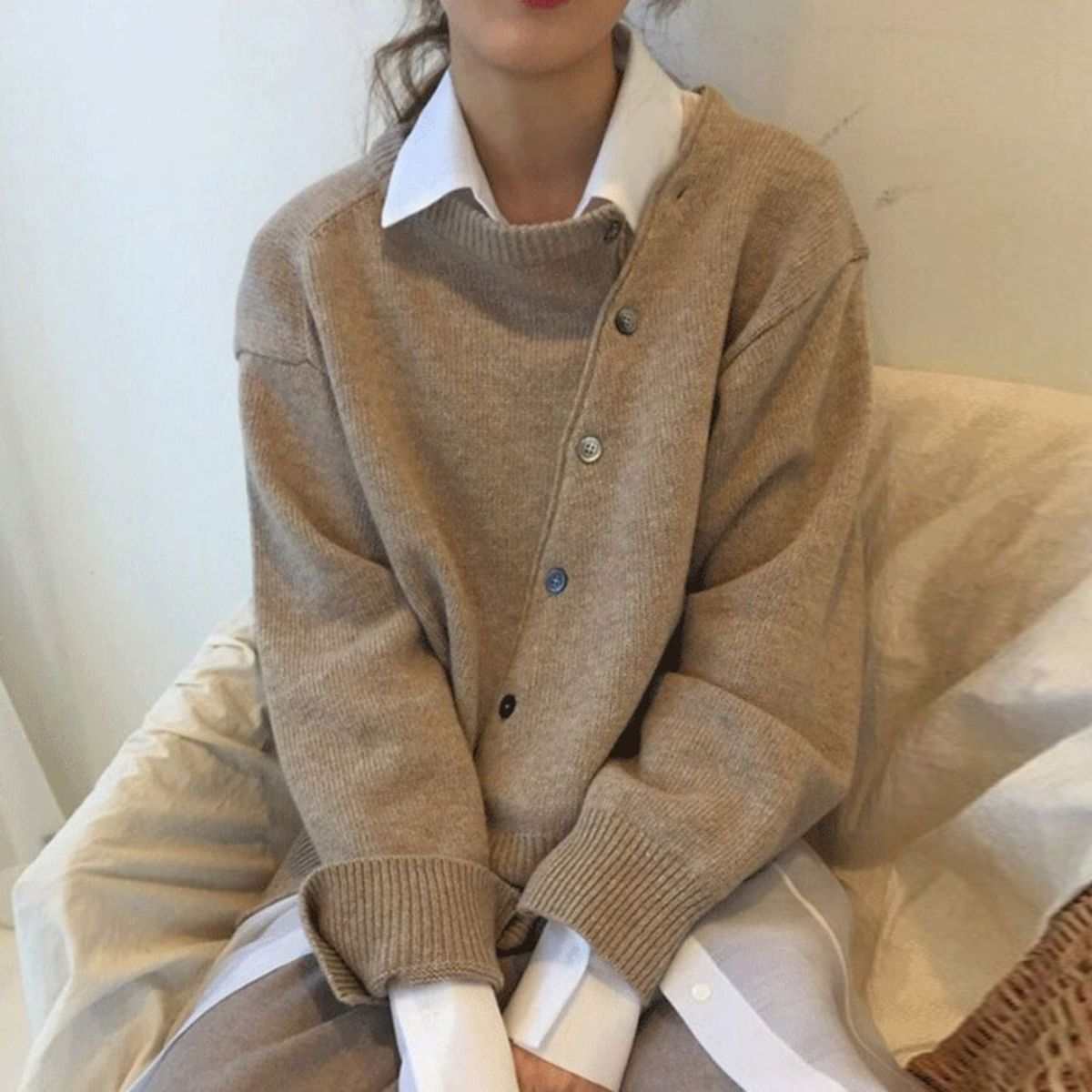 Deborah | Women's Oversized Button-Front Cardigan - Image 1
