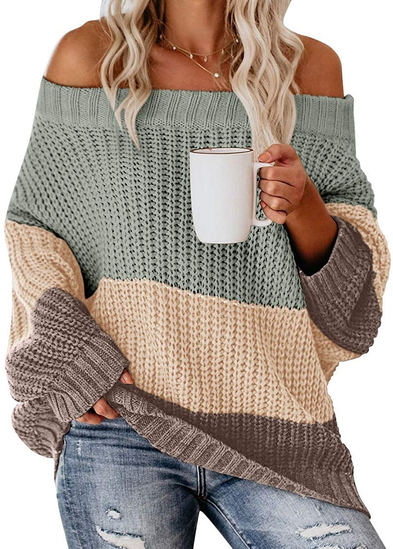 Vivian | Women's Oversized Color Block Pullover Sweater - Image 4