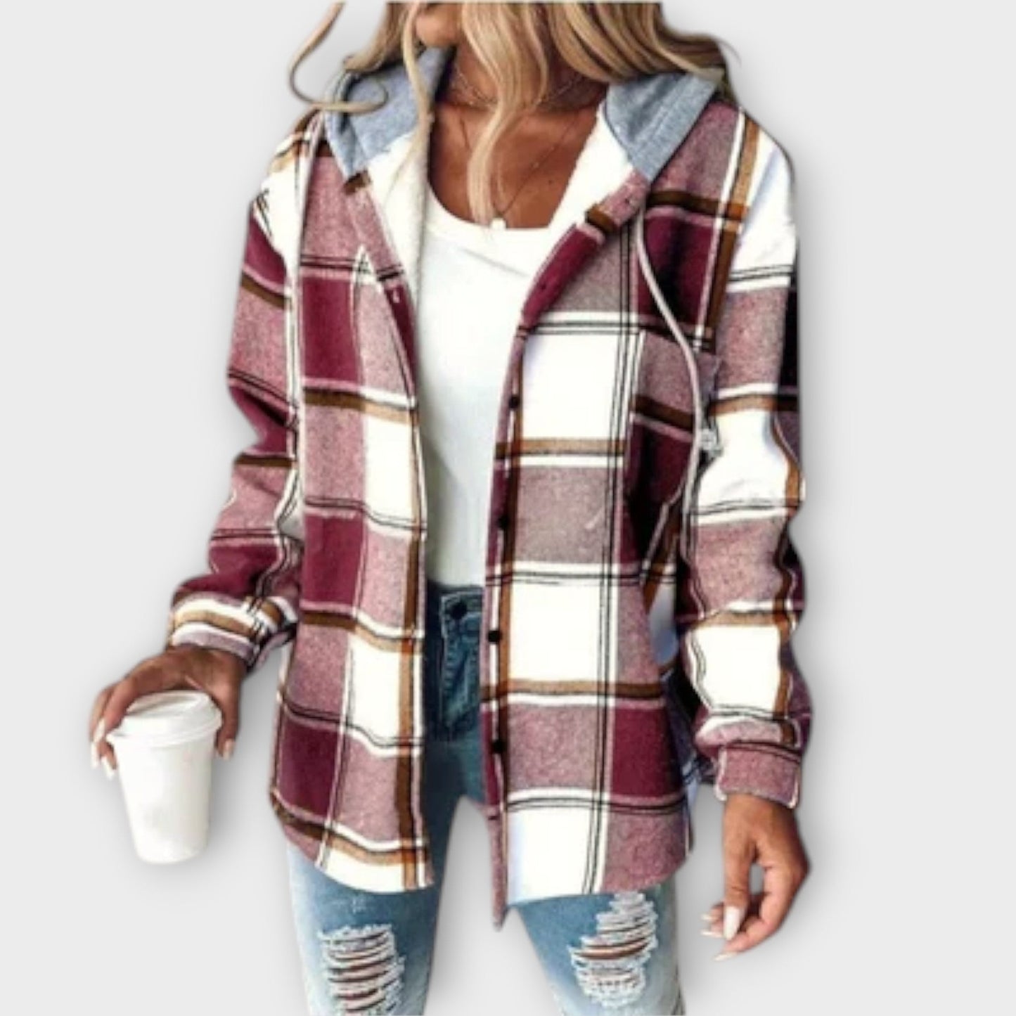 Beverly | Women's Hooded Plaid Jacket - Image 4