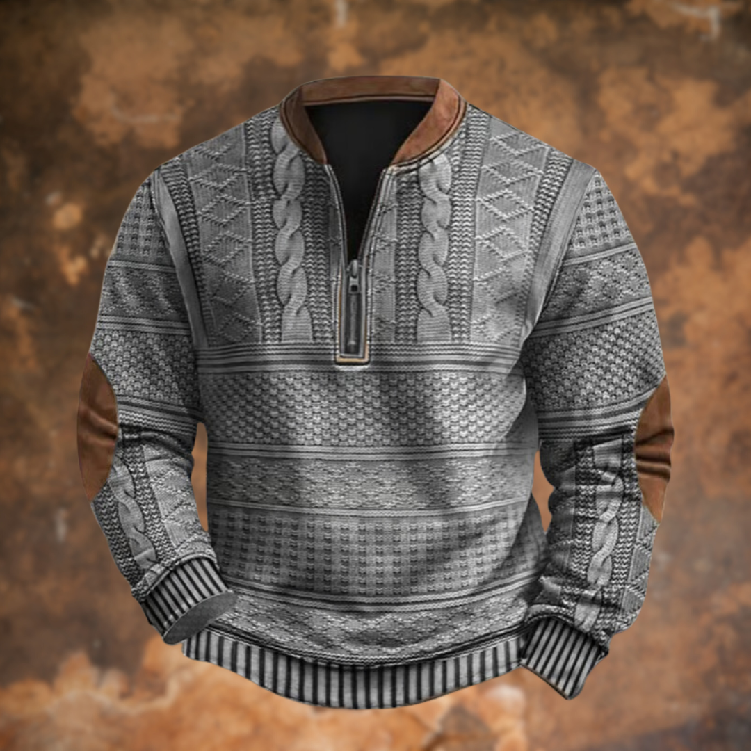 Harrison | Men's Quarter Zip Cable Knit Sweater - Image 5