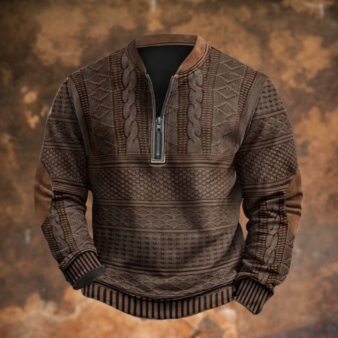 Harrison | Men's Quarter Zip Cable Knit Sweater - Image 4