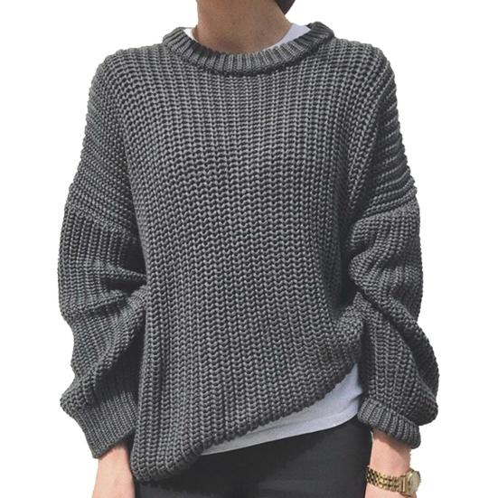 Olivia | Women's Oversized Crew Neck Pullover Sweater - Image 3
