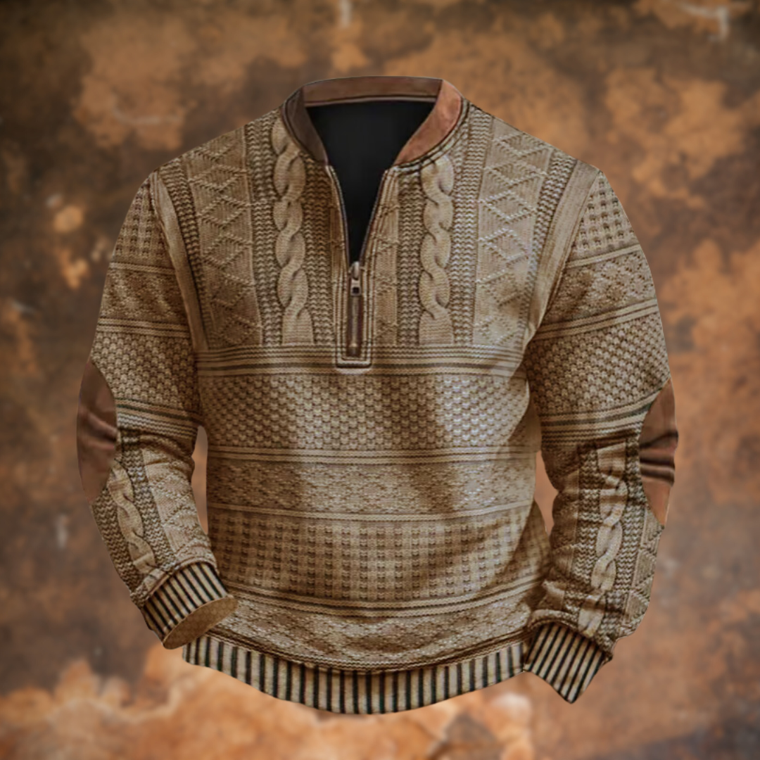 Harrison | Men's Quarter Zip Cable Knit Sweater - Image 3