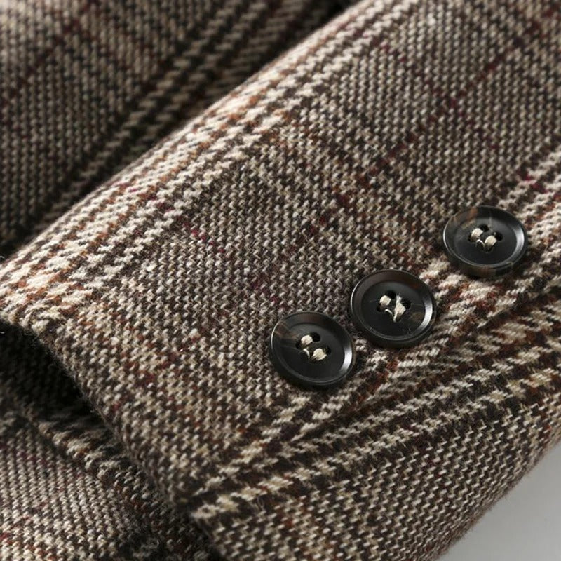 Jessica | Women's Plaid Long Sleeve Blazer - Image 2