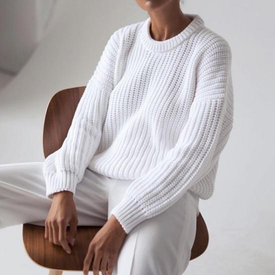 Olivia | Women's Oversized Crew Neck Pullover Sweater - Image 1