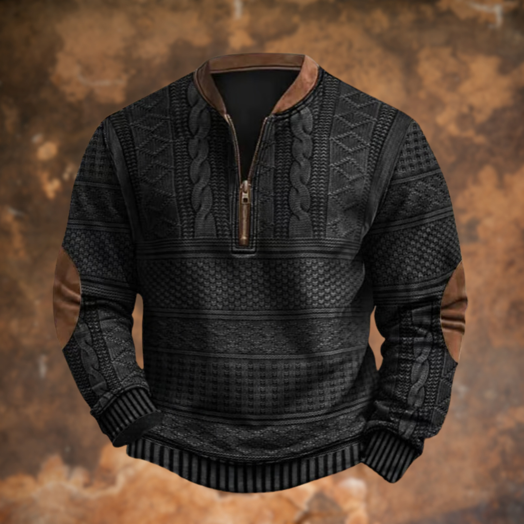 Harrison | Men's Quarter Zip Cable Knit Sweater - Image 2