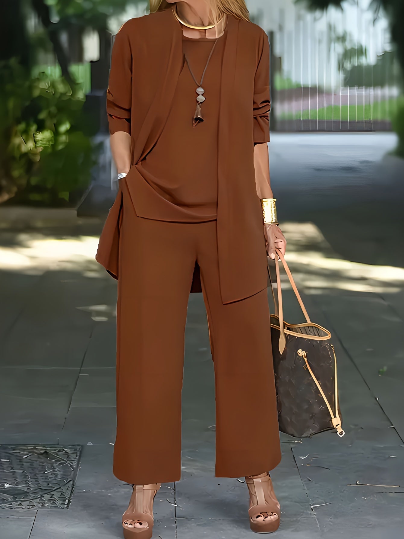 Linda | Women's Relaxed Fit Two-Piece Pants Set - Image 5