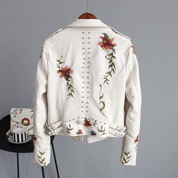 Emily | Women's Embroidered Biker Jacket - Image 4
