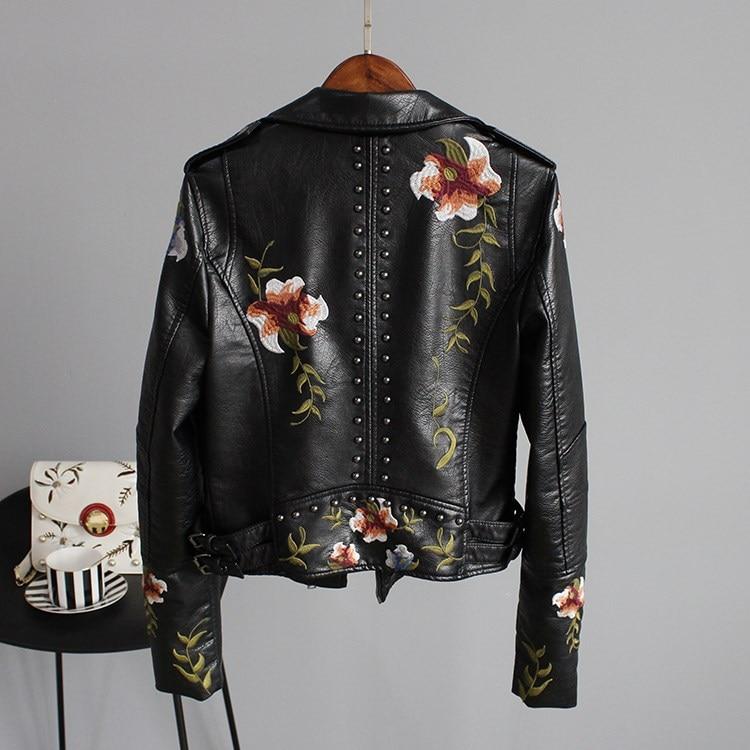Emily | Women's Embroidered Biker Jacket - Image 2