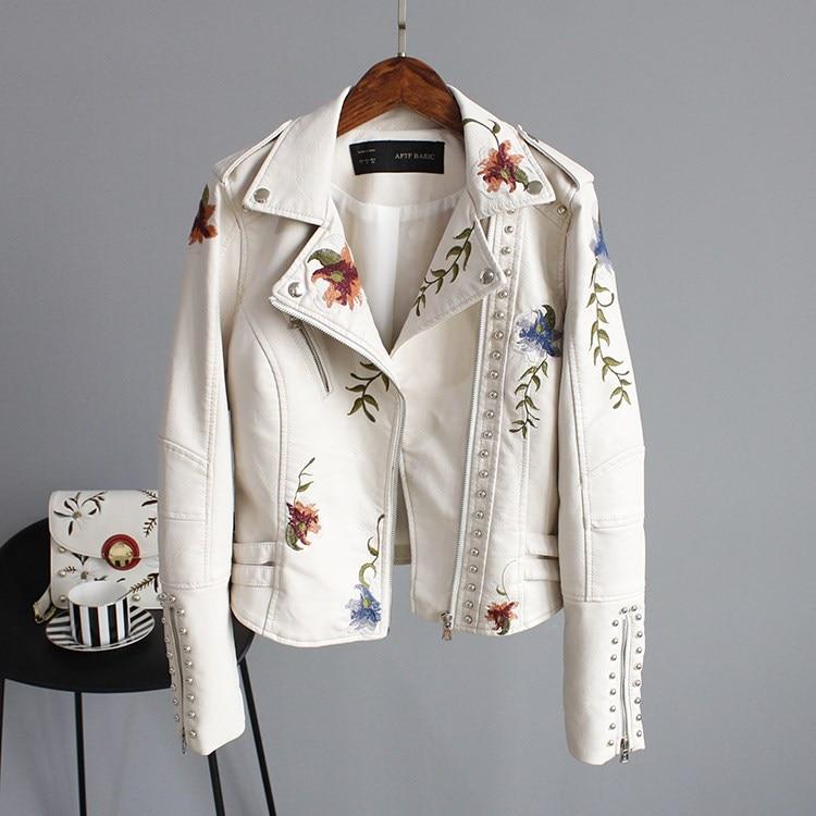 Emily | Women's Embroidered Biker Jacket - Image 3