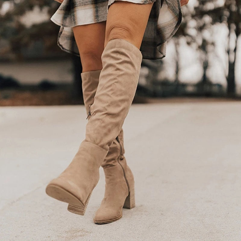 Kimberly | Women's Knee High Block Heel Boots - Image 2