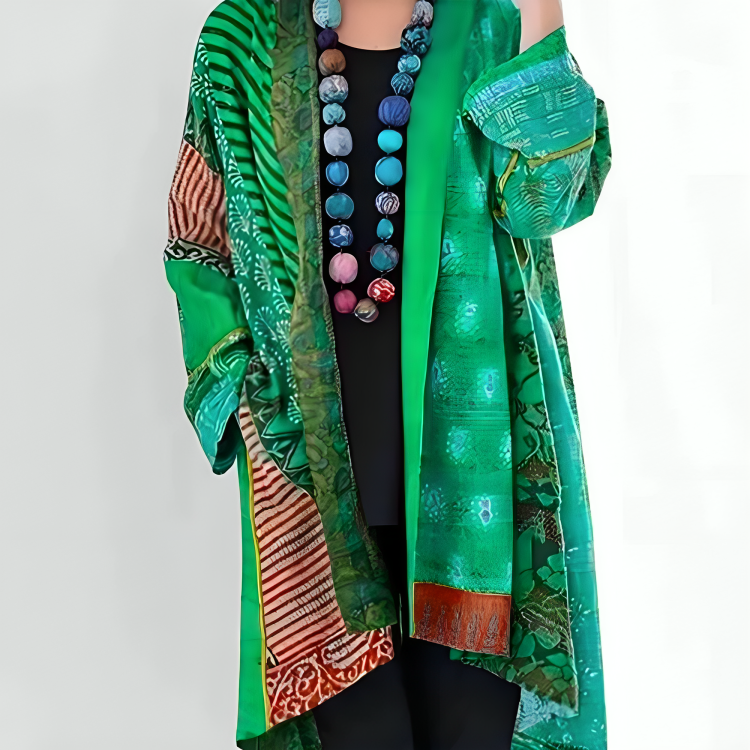 Riley | Women's Open Front Patchwork Jacket - Image 4