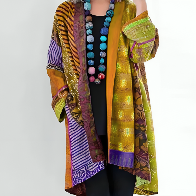 Riley | Women's Open Front Patchwork Jacket - Image 5