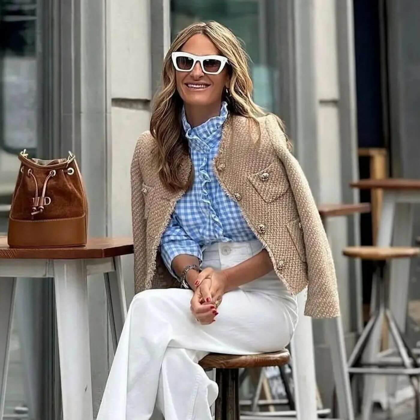 Alana | Women's Cropped Tweed Jacket - Image 4