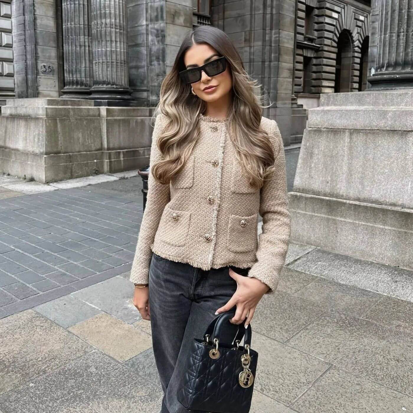 Alana | Women's Cropped Tweed Jacket - Image 2