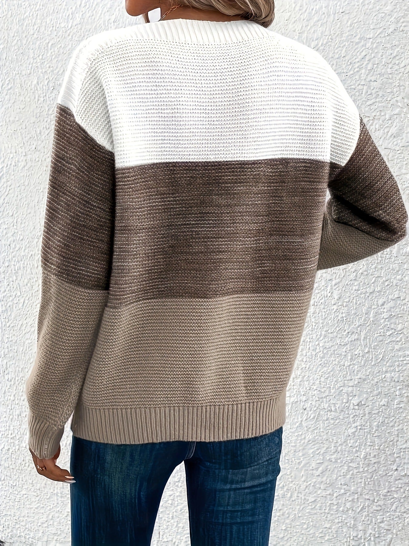 Gina | Women's Color Block Long Sleeve Sweater - Image 3