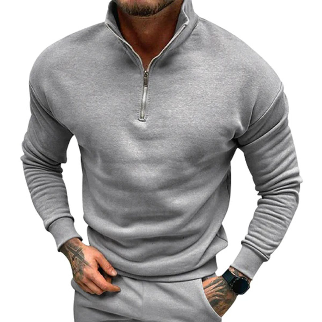 Don | Men's Quarter Zip Pullover Sweater - Image 10