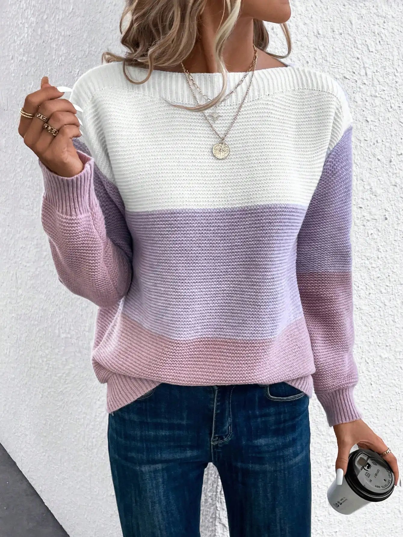 Georgia | Women's Color Block Pullover Sweater - Image 3