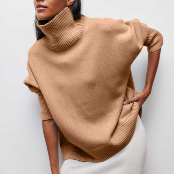 Stephanie | Women's Oversized Turtleneck Sweater - Image 3