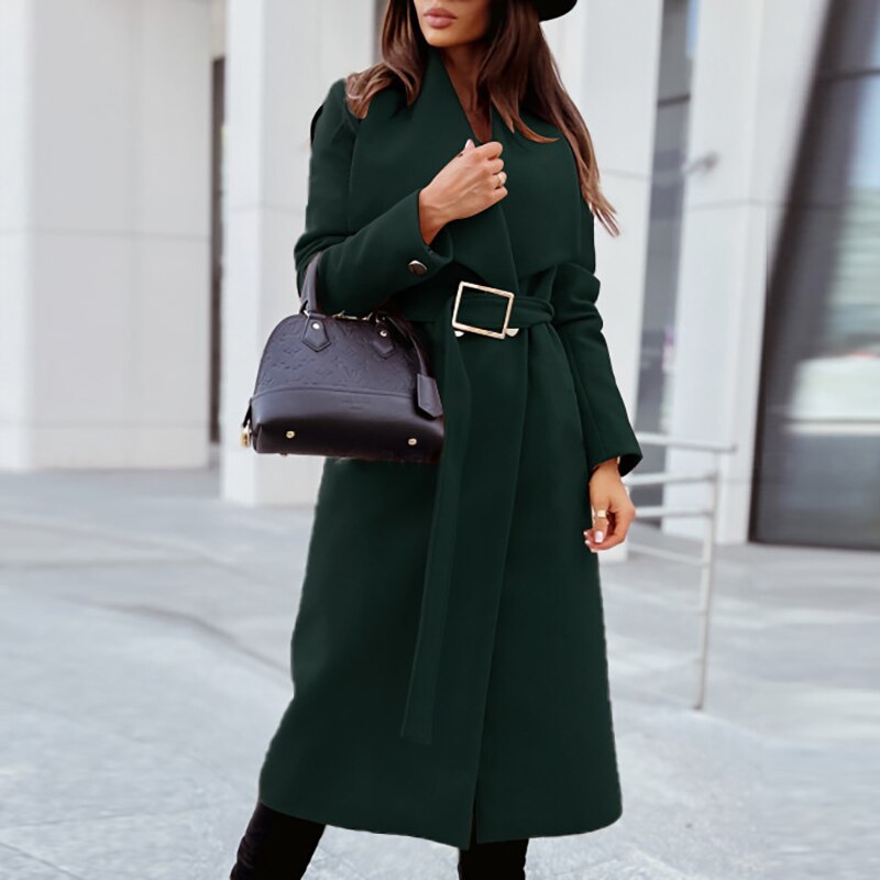 Vicki | Women's Wrap Belted Long Coat - Image 5