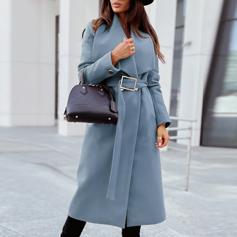Vicki | Women's Wrap Belted Long Coat - Image 6