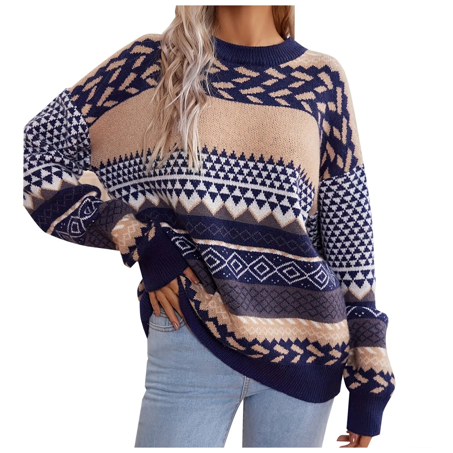 Christy | Women's Crewneck Fair Isle Sweater - Image 4