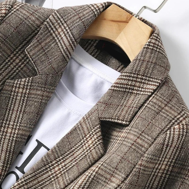 Jessica | Women's Plaid Long Sleeve Blazer - Image 5