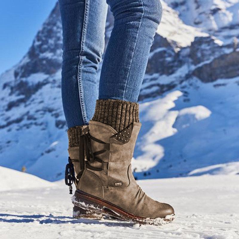 Esther | Women's Lace-Up Mid-Calf Slouch Boots - Image 5