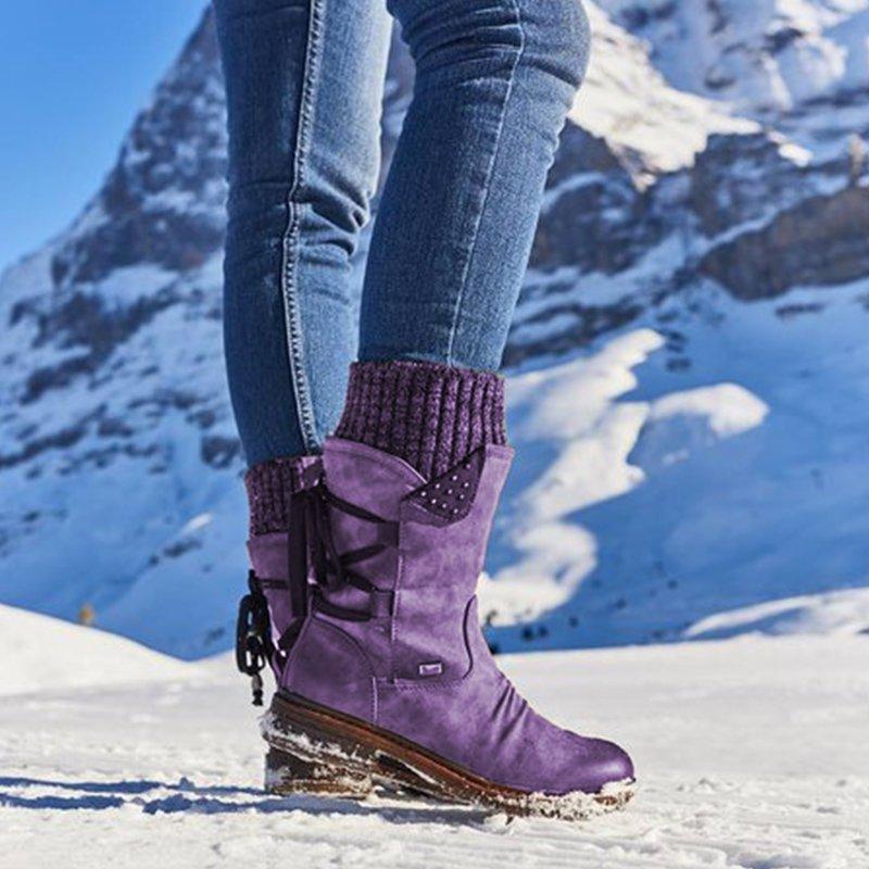 Esther | Women's Lace-Up Mid-Calf Slouch Boots - Image 11