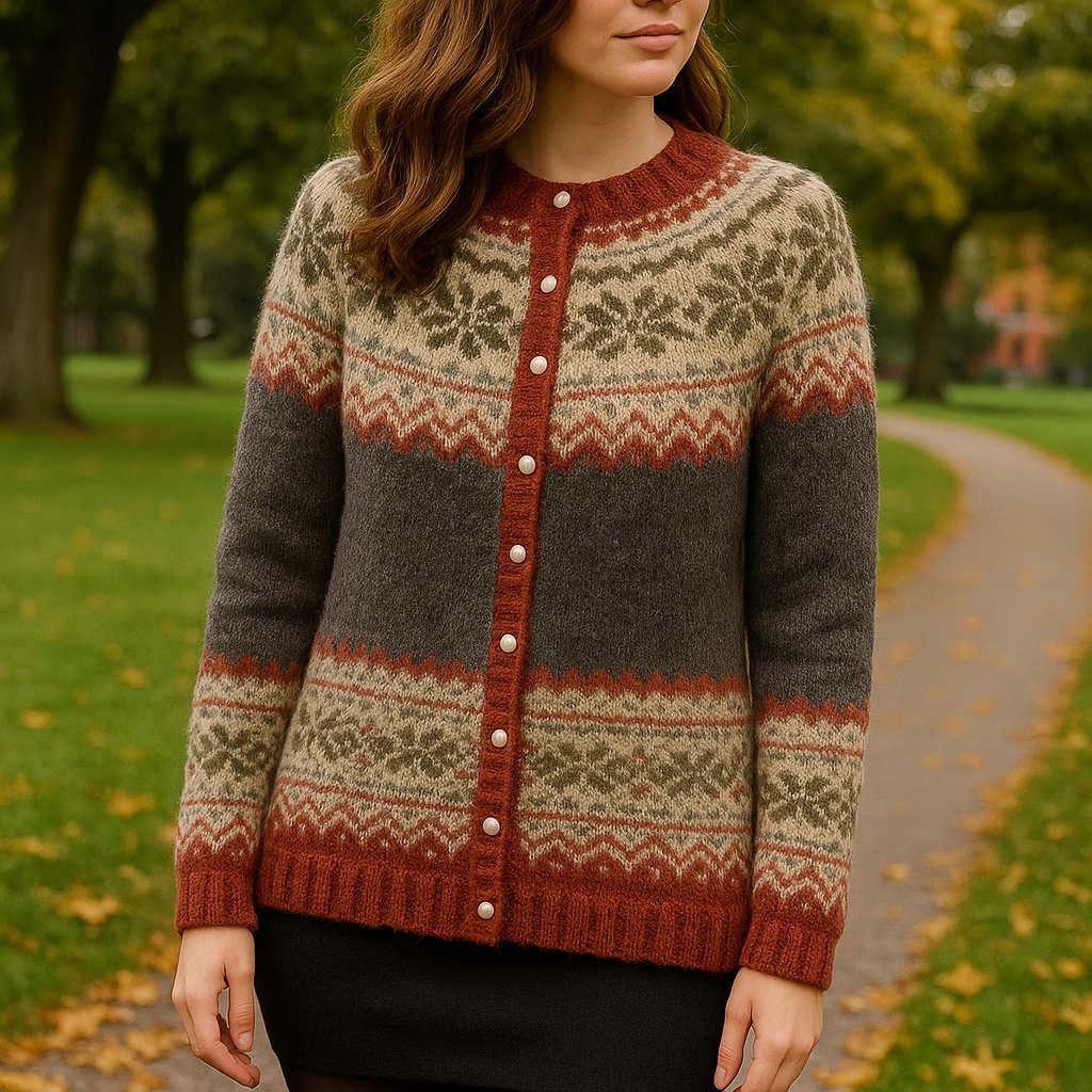 Libby | Women's Fair Isle Button-Front Cardigan - Image 2