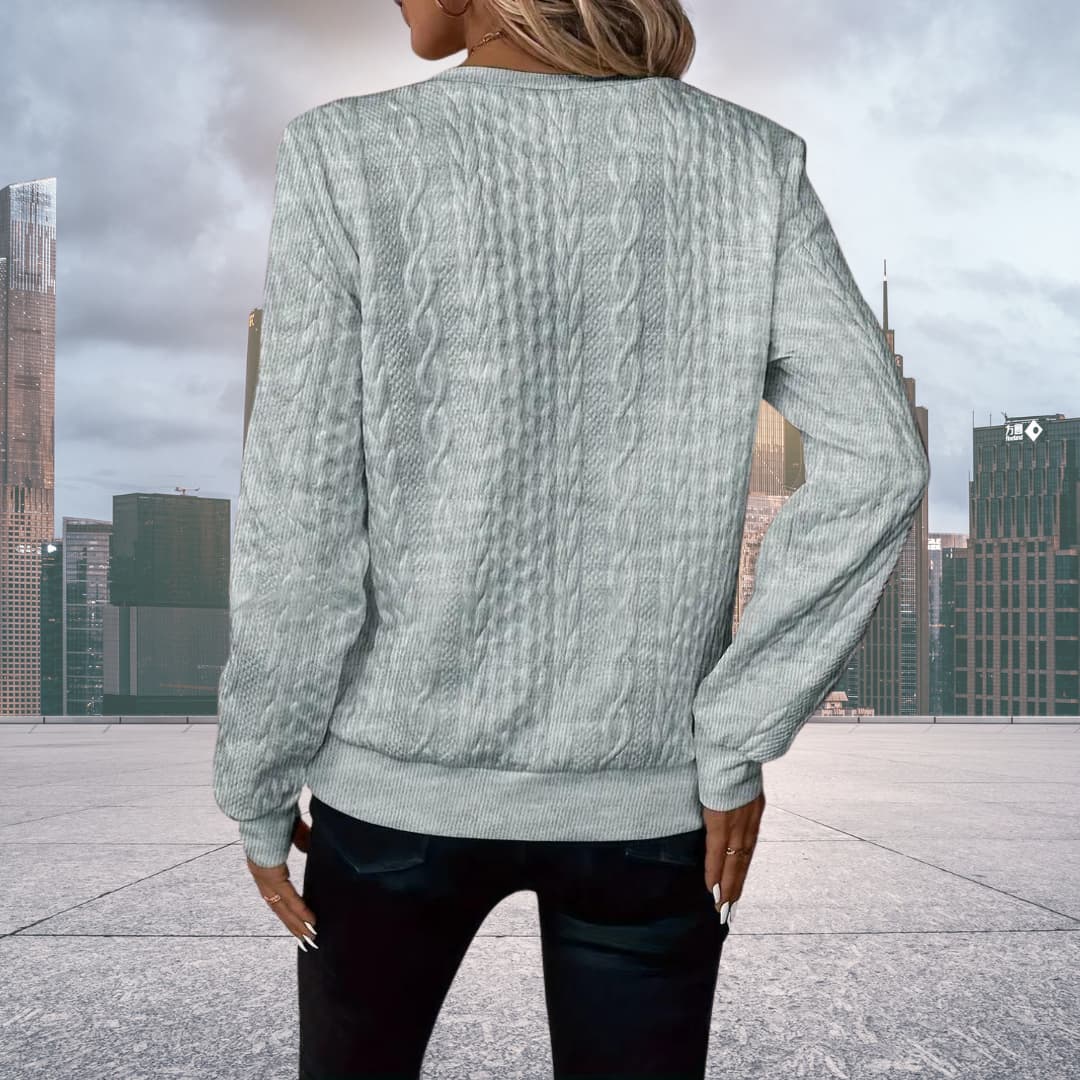 Valerie | Women's Cable Knit Quarter Zip Sweater - Image 7