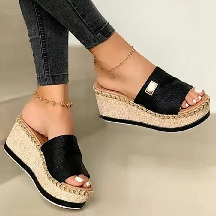 Women's Espadrille Wedge Slide Sandals - Image 4