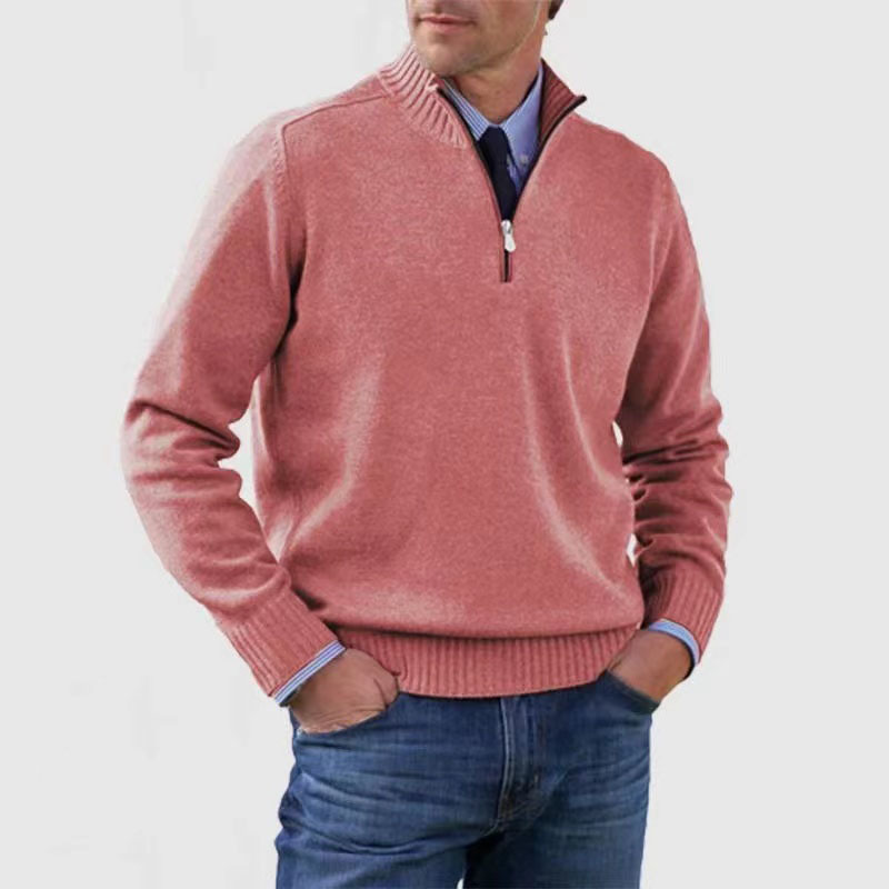 Dallas | Men's Quarter Zip Ribbed Knit Sweater - Image 8