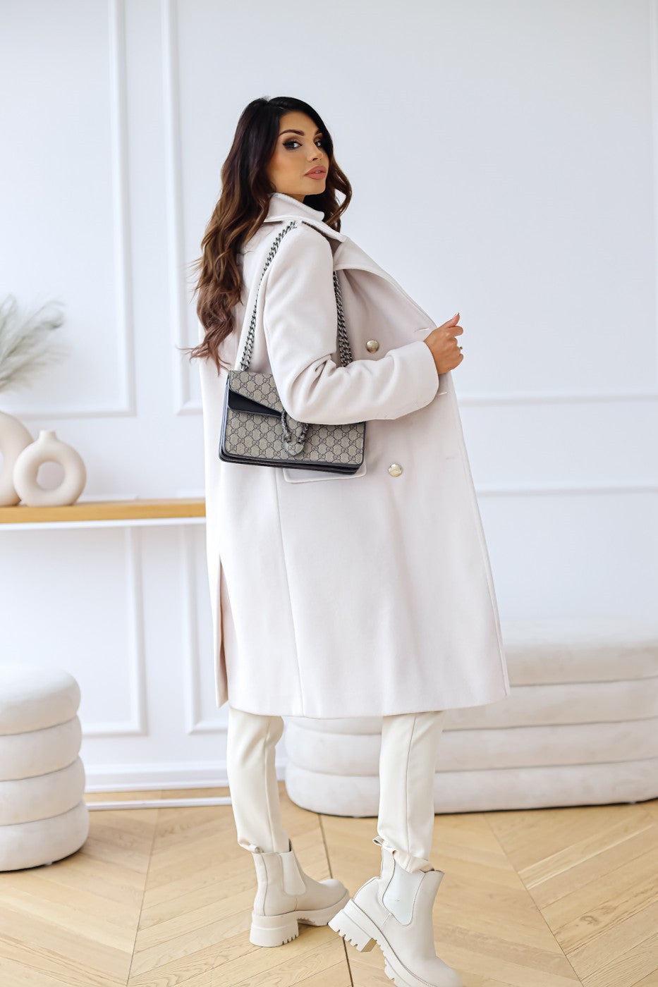 Lucille | Women's Double-Breasted A-Line Coat - Image 8