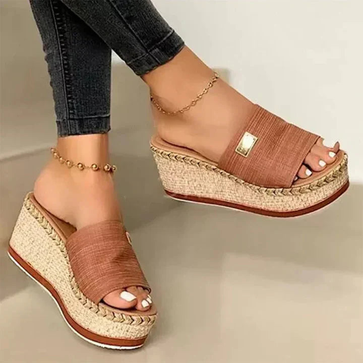 Women's Espadrille Wedge Slide Sandals - Image 2