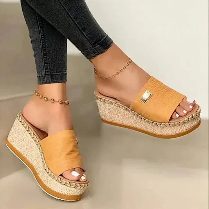 Women's Espadrille Wedge Slide Sandals - Image 1