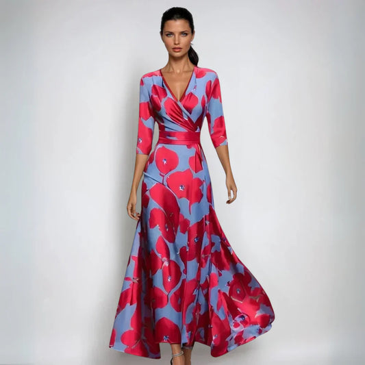 Diane | Stylish wrap dress with floral details - Image 1