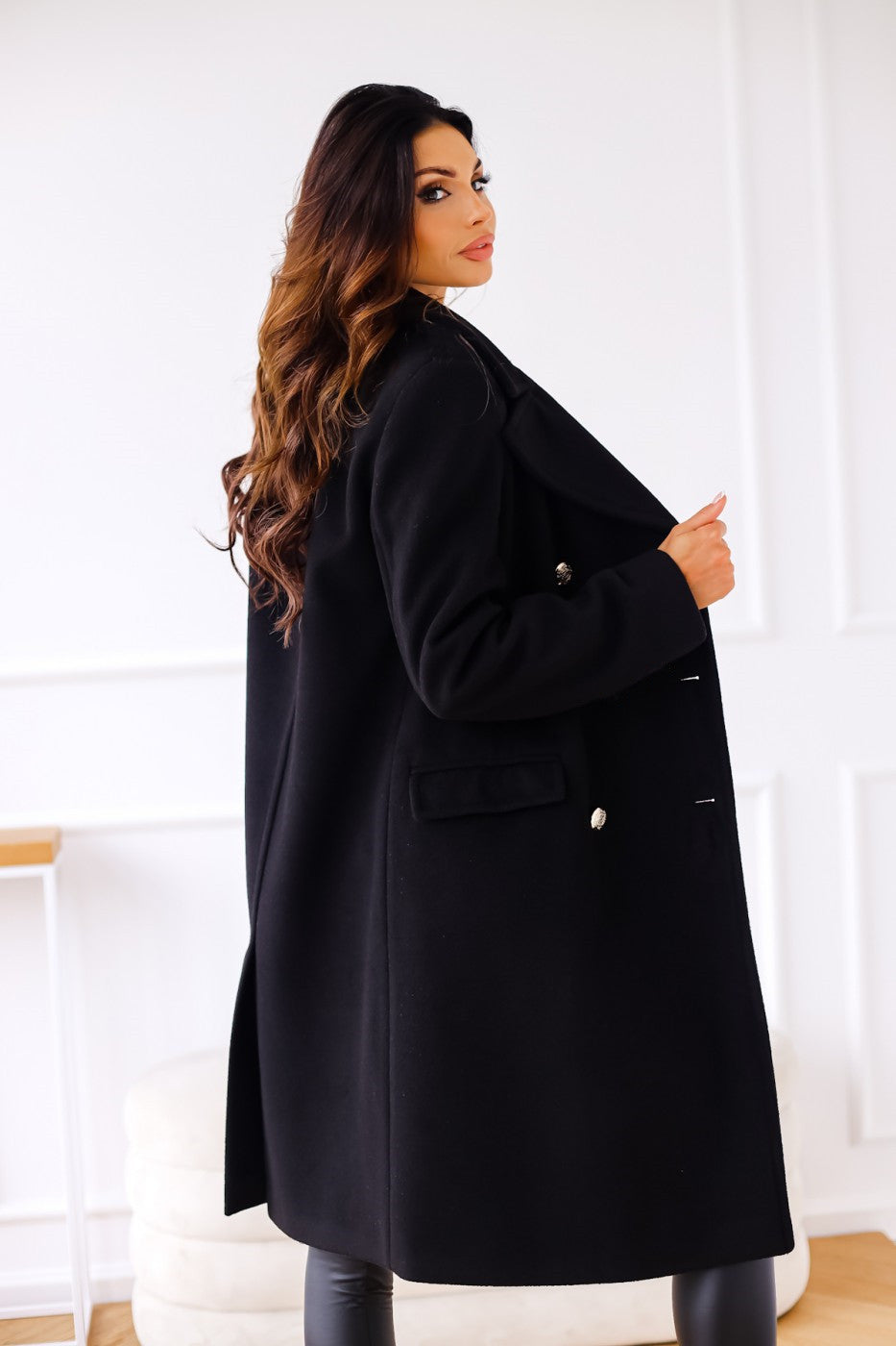 Lucille | Women's Double-Breasted A-Line Coat - Image 4