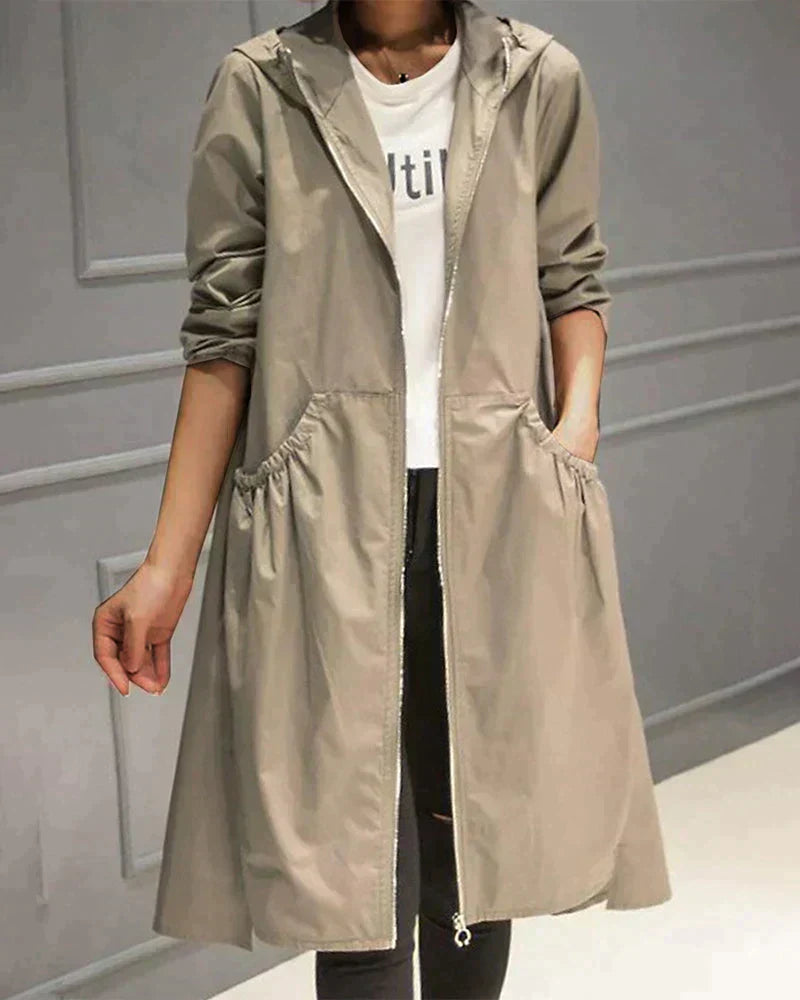 Sienna | Women's Hooded Long Coat - Image 2