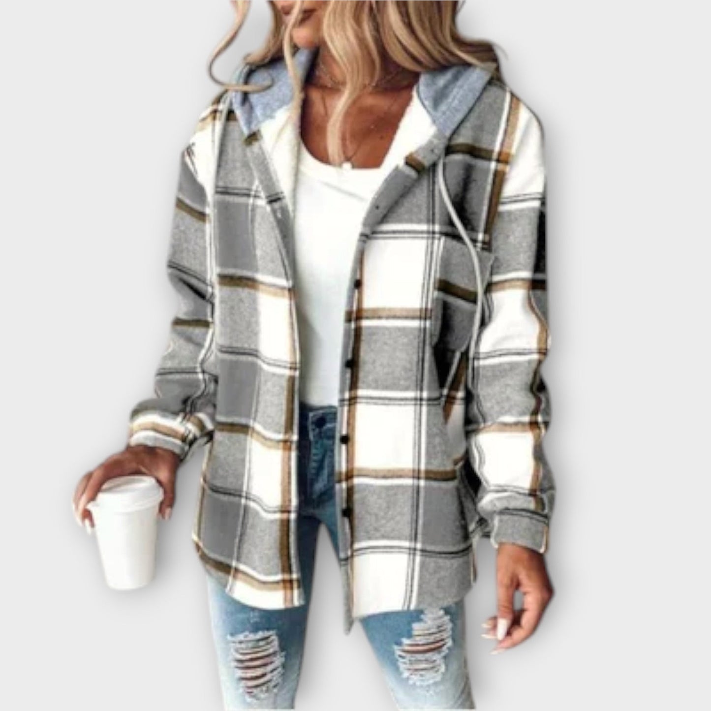 Beverly | Women's Hooded Plaid Jacket - Image 2