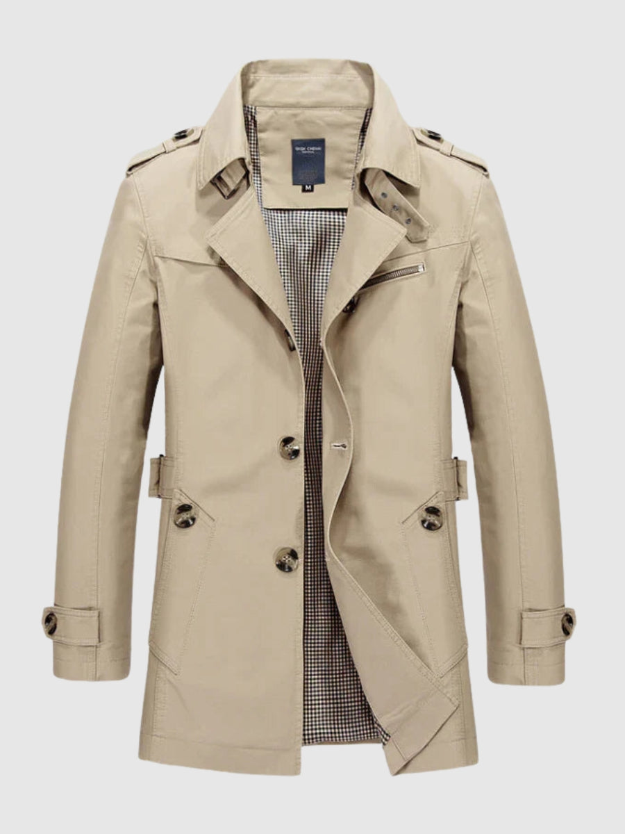 Tristan | Men's Belted Mid-Length Trench Coat - Image 1