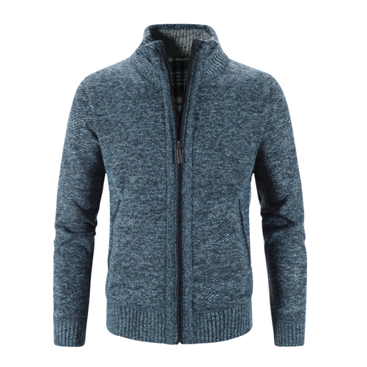 Ronald | Men's Full Zip Stand Collar Sweater - Image 1