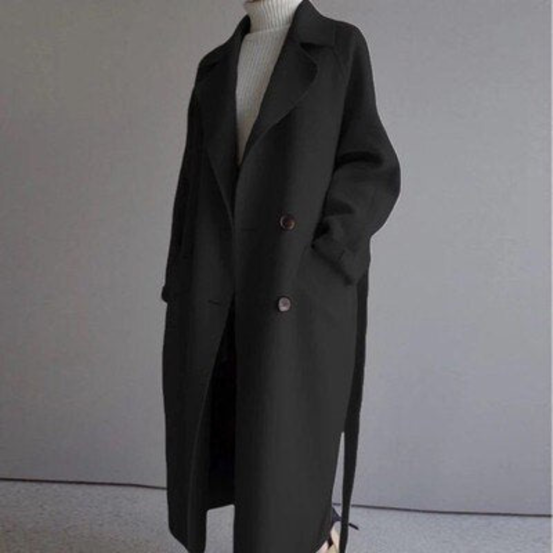 Camille | Women's Long Wrap Coat - Image 6