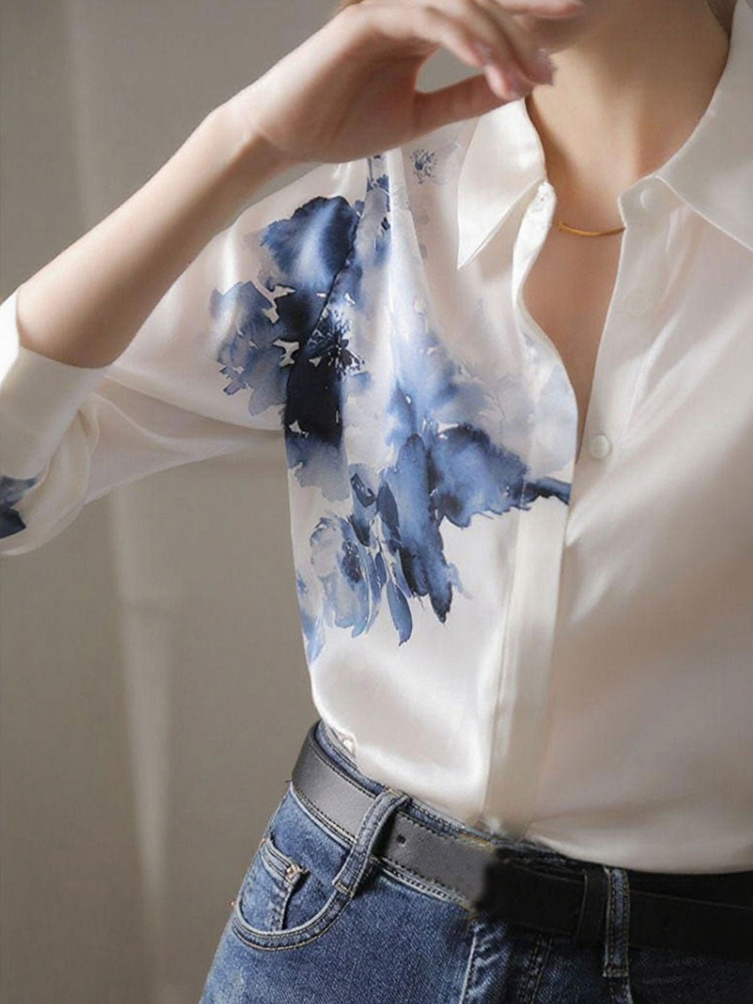 Crystal | Women's Button-Down Blouse - Image 3