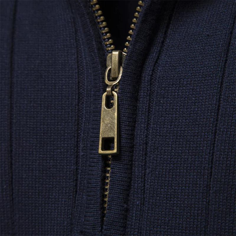 Ronald | Men's Quarter Zip Ribbed Sweater - Image 4