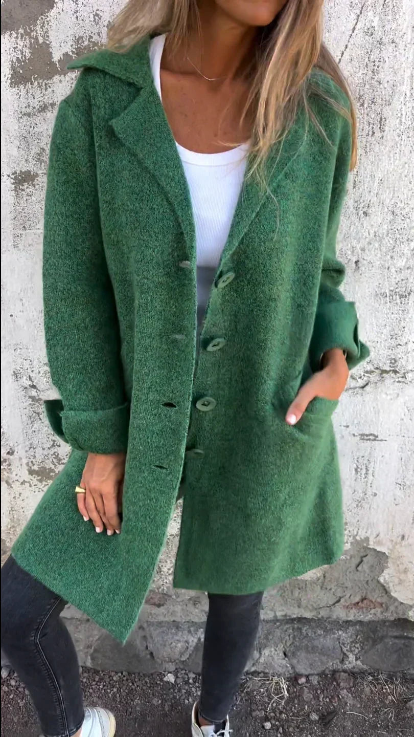 Edith | Women's Button Front Long Coat - Image 6
