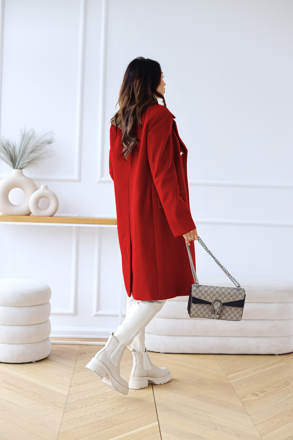 Lucille | Women's Double-Breasted A-Line Coat - Image 12