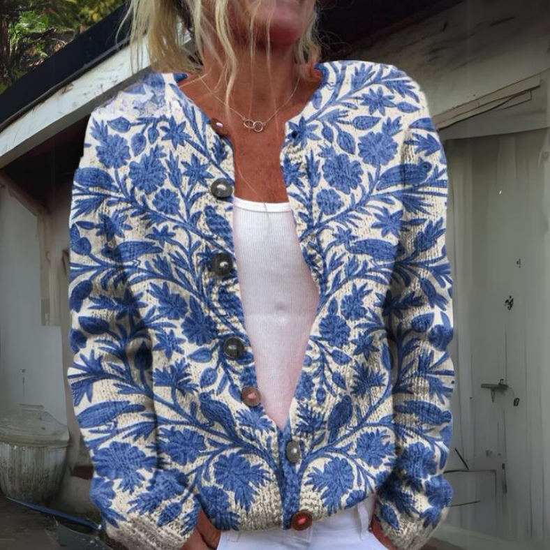 Jennifer | Women's Button-Front Floral Cardigan - Image 2